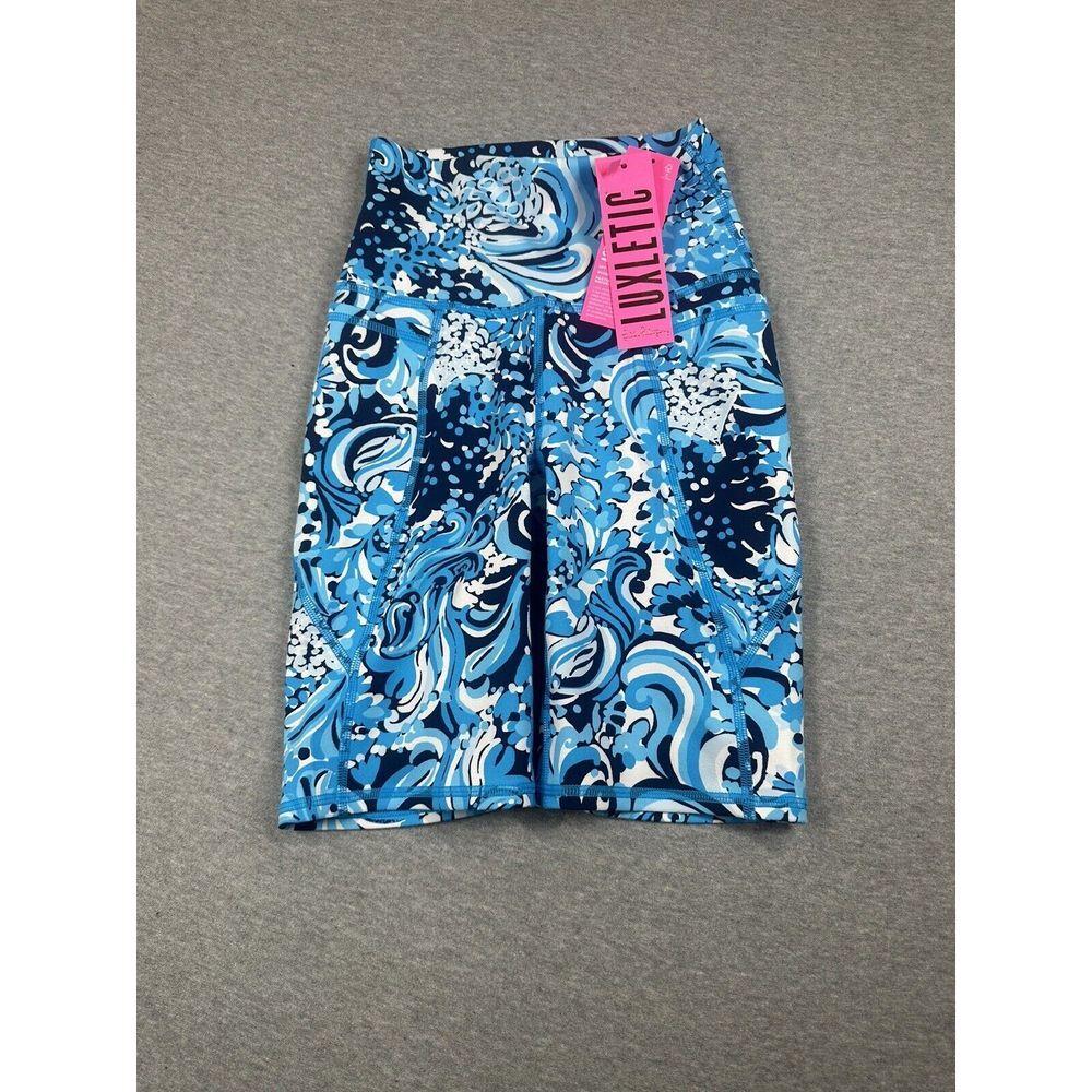 LILLY PULITZER SOUTH BEACH HIGH RISE BIKE SHORTS, MERMAZING,‎ NWT, XXS
